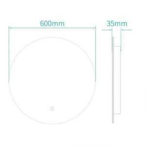 GOEZES Spiegel Bad mit Warmweiß Beleuchtung Spiegel Rund 60 cm (Rundspiegel mit Touch Wandschalter, 3Lichtfarben, Helligkeit dimmbar), Speicherfunktion, energiesparender