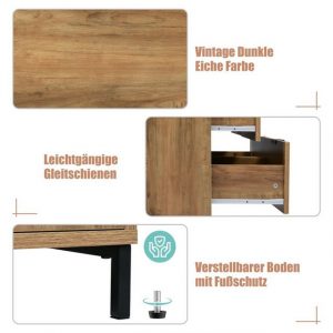 REDOM Kommode Sideboard (mit 2 Türen und 3 Schubladen), Verstellbare Ablage, Sideboard Highboard für Schlafzimmer &, alle Wohnräume