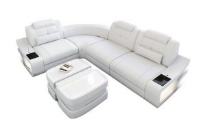Sofa Dreams Ecksofa Leder Sofa Couch Elena L Form Ledercouch, L-Form Ledersofa mit LED-Beleuchtung