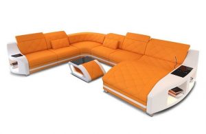 Sofa Dreams Wohnlandschaft Designersofa Polsterstoff Sofa Swing XXL M Mikrofaser Stoffsofa, Couch wahlweise mit Bettfunktion