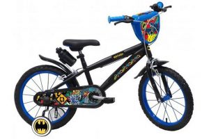 TPFSports Kinderfahrrad DC Batman 16 Zoll mit 2 Handbremsen, 1 Gang, (Jungsfahrrad - Jungen Kinderrad - ohne Schaltung - Sicherheitsgriffe), Kinder Jugend Fahrrad 16 Zoll - Jungsfahrrad - Schwarz