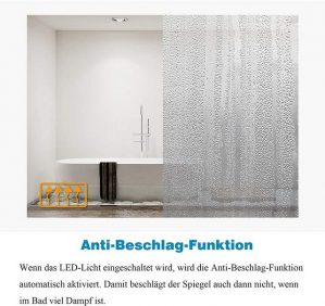 aqua batos Badspiegel LED Badspiegel mit Beleuchtung 80x60cm Badezimmerspiegel, Energiesparend Touch Schalter Kaltweiß Neutralweiß Warmweiß Dimmbar