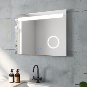 aqua batos Badspiegel LED Badspiegel mit Beleuchtung Lichtspiegel Wandspiegel, 3 Lichtfarben Kosmetikspiegel Beleuchtet Beschlagfrei Touch