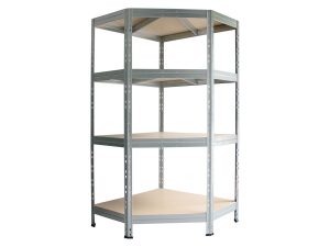 AR SHELVING Eck-Rivet Steckregal mit 4 Böden, 180x90x90x45, Stecksystem, verzinkt