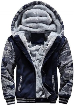 Aatrx Kapuzenstrickjacke Dickes Sport-Sweatshirt und Fleece-Cardigan für Herren mit Tarnmuster (1-tlg)