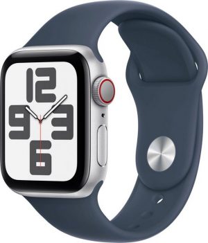 Apple Watch SE GPS 40 mm Aluminium + Cellular S/M Smartwatch (4 cm/1,57 Zoll, Watch OS 10), Sport Band