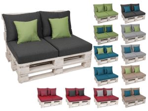 GO-DE Textil GO-DE Palettenkissen Set, 2-teilig, schmutz- und wasserabweisend, inklusive 2 Zierkissen