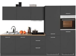 HELD MÖBEL Küchenzeile Kehl, mit E-Geräten, 300cm, inkl. Kühl/Gefrierkombination und Geschirrspüler