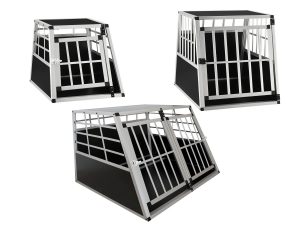 Juskys Hundetransportbox für Pkws, aus Aluminium