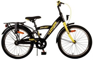 LeNoSa Kinderfahrrad City Adventure Bike 20 Zoll - Schwarz Gelb - Jungen Alter 6-8 Jahre, 1 Gang
