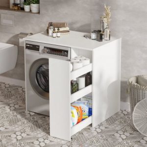 Luxusbetten24 Waschmaschinenumbauschrank Designer Waschmaschinenschrank Laurito Verkleidung mit Stauraum