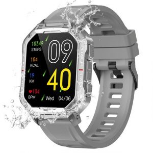 OKWISH Damen Herren Smart Watch Sportuhr Armbanduhr Fitness Uhr Uhren Tracker Smartwatch (1.83 Zoll) Sportuhr mit 100+ Sportmodi, Touchscreen, für iOS/Android, IP68 Wasserdicht, NFC Funktion, mit Anrufe Pulsmesser Schrittzähler Schlafmonitor Aktivitätstracker