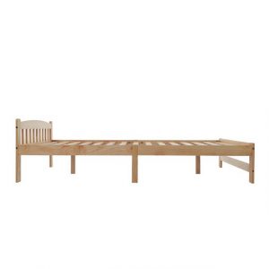 OKWISH Massivholzbett Futonbett, Doppelbett Kinderbett Funktionsbett (mit Kopfteil und Lattenroste, Jugendbett, Erwachsenenbet, Massivholz Natur Bett 140x200 cm), ohne Matratze
