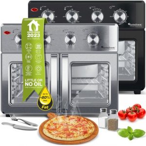 TurboTronic by Z-Line Minibackofen Digitaler Heißluftofen XXL, AF32MFD -32 Liter mit Drehspieß 4in1