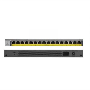 16-port NETGEAR GS116LP - Switch - unmanaged - 16 x 10/100/1000 (PoE+) - desktop, rack-mountable, wall-mountable - Po...