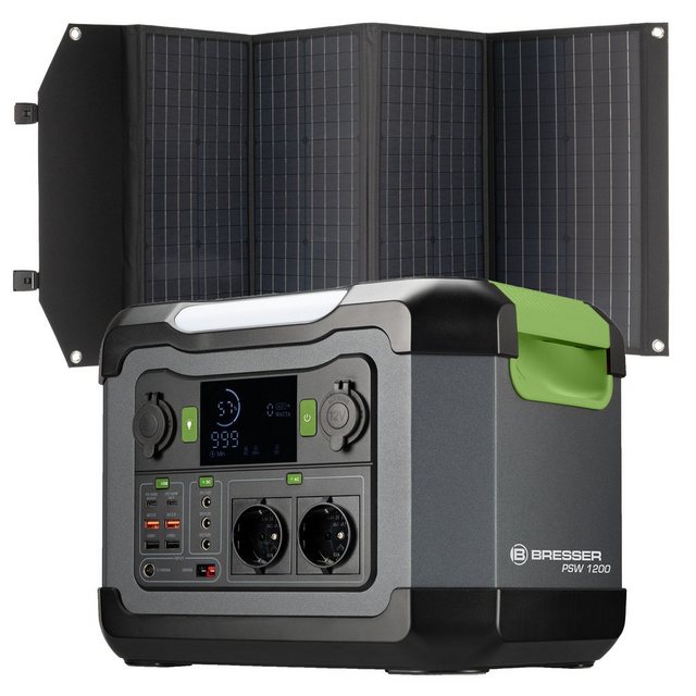 BRESSER Set Mobile Power Station1200W +Solar-Ladegerät120W Powerstation