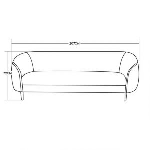 DM-Handel Sofa 3-er Sitz Design Sofa Plushsofa, Loungsofa Sitzmöbel Couch Creme 206x78x70 1 Teile, Plüsch-Couch