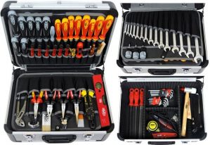 FAMEX Werkzeugset 418-88 Werkzeugkoffer mit Profi Werkzeug, (Kapazität 30 kg, 128-St), PROFESSIONAL