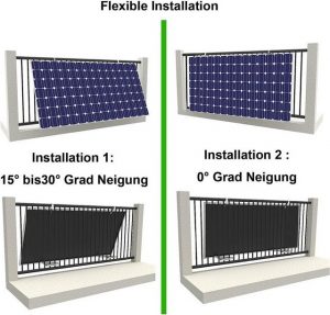 GLIESE Aluminium Balkon Solarhalterung mit Runder Haken Solarmodul-Halterung