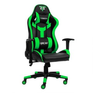 Hyrican Gaming-Stuhl "Striker Copilot" schwarz/grün, Kunstleder, ergonomischer Gamingstuhl, Bürostuhl, Schreibtischstuhl, geeignet für Jugendliche und Erwachsene