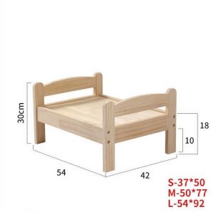L.Ru UG Tierbett Tierbett Kuscheliges Hundebett - Das Original, Massivholz, für alle Jahreszeiten geeignet, bodenstehendes Kätzchen