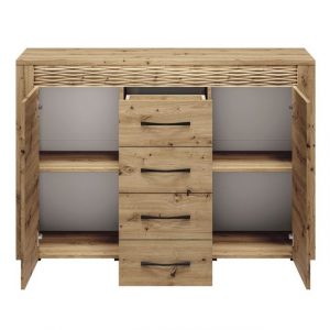 Lomadox Essgruppe ARTA-131, (Spar-Set), inkl. LED Beleuchtung in Artisan Eiche Nb., B/H/T: ca. 250/170/40 cm