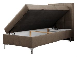 MKS MÖBEL Boxspringbett SIMON 90, Bett mit Multipocket-Matratze - Modern Bett, 90x200cm