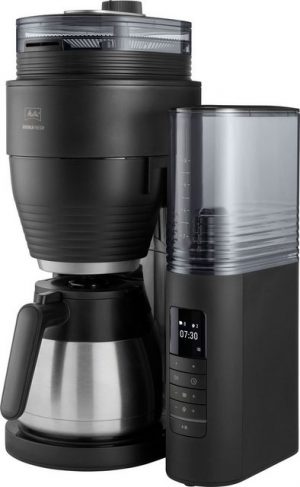 Melitta Kaffeemaschine mit Mahlwerk AromaFresh Therm Pro X 1030-12 schwarz-silber, 1l Kaffeekanne, Papierfilter 1x4