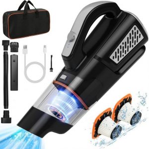 Mutoy Akku-Handstaubsauger Akku-Handstaubsauger,10000Pa Handstaubsauger,Kabellos Autostaubsauger, mit wiederaufladbarer 2000mAh Batterie und Hepa-Filter, 3x2000mAh wiederaufladbare,Nass/Trocken,mit Waschbar HEPA-Filter