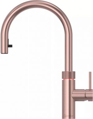 QUOOKER Küchenarmatur QUOOKER FLEX Zugauslauf Kupfer Rose' Combi B mit CUBE 2 (22XRCOCUBE) (2-St) 100°C Kochendwasserhahn mit Trinkwassersystem