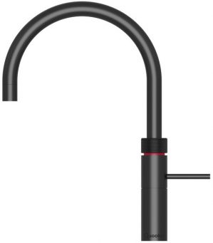 QUOOKER Küchenarmatur QUOOKER FUSION ROUND Schwarz COMBI+ B mit CUBE 2 (22+FRBLKCUBE) (2-St) 100°C Kochendwasserhahn mit Trinkwassersystem