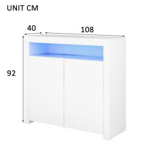 SEEZSSA Anrichte Kommode Sideboard mit LED-Licht, Schubladenkommode Mehrzweckschrank, Aufbewahrungsschrank mit Schubladen für Flur Schlafzimmer Wohnzimmer