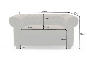 riess-ambiente Sofa CHESTERFIELD 150cm vintage braun, 1 Teile, Couch · mit Federkern · 2 Sitzer · Microfaser · Wohnzimmer