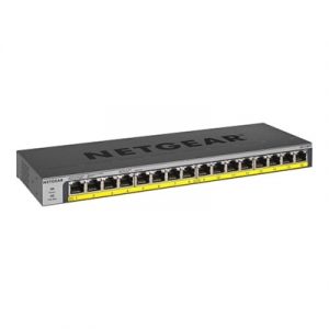16-port NETGEAR GS116PP - Switch - unmanaged - 16 x 10/100/1000 (PoE+) - desktop, rack-mountable, wall-mountable - Po...