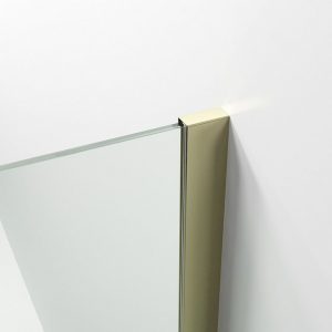 AQUALAVOS Duschwand Duschwand für Walk in Dusche Glaswand Duschabtrennung Duschkabine, 8mm Einscheibensicherheitsglas mit Nano Beschichtung, Breite: 80/90/100/110/120 cm, Höhe: 200 cm, Aluminiumprofile in Gold