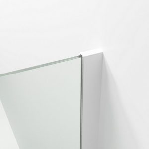 AQUALAVOS Walk-in-Dusche Duschwand Glas für Walk in Dusche 80/90/100/110/120 cm mit Haltestange, 8 mm Einscheibensicherheitsglas mit Nano Beschichtung, Höhe 200 cm, Aluminiumprofile in weiß mat, links und rechts montierbar