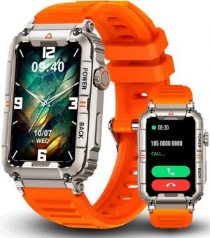 AWSENS Fur Herren mit Telefonfunktion Touchscreen Smartwatch (1.57 Zoll, Android / iOS), Mit Fitness Tracker 100+Sportmodi IP67 wasserdicht Sport Schrittzähler