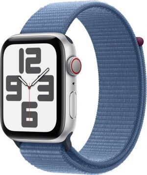 Apple Watch SE GPS Aluminium 44 mm + Cellular Smartwatch (4,4 cm/1,73 Zoll, Watch OS 10), Sport Loop