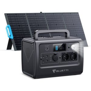 BLUETTI Stromerzeuger EB70 mit 120W Solar Stromgenerator Kit, 1,00 in kW, (mit PV120 Solarpanel, 3-tlg., 1000W/716Wh LiFePO4 Batterie), für Outdoor Camping, Off-Grid, Blackout