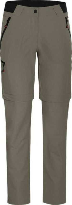 Bergson Zip-off-Hose VIDAA COMFORT Zipp-Off Damen Wanderhose, leicht, strapazierfähig, Kurzgrößen, grau/grün