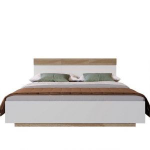 BlingBin Bett Doppelbett Holzbett Schwebebett (1-tlg., Set in Eiche Sonoma/Weiß(Ohne Matratze)