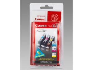 Canon "CLI-521" Multipack Tintenpatronen Cyan/Magenta/Gelb
