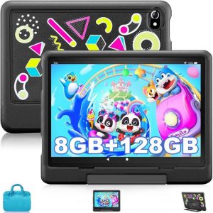 DUODUOGO fur Kids HD IPS Display 6850mAh Akku Tablet für Kinder mit Fall Tablet (10", 128 GB, Andriod 11, Mit 2.4G Wi-Fi, Type-C, Bluetooth,Kindersicherung, Play Store)