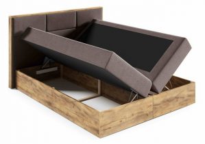 Furnix Boxspringbett Redos 120-200x200 Bett in Duo-Optik mit Bettkasten und Topper, moderne Optik, gepolstertes Kopfteil, pflegeleicht