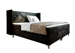 Furnix Polsterbett TOLIE 120,140,160,180,200x200 cm Bett mit Bettkasten und Topper, wahlweise in 5 Größen und 7 Farben