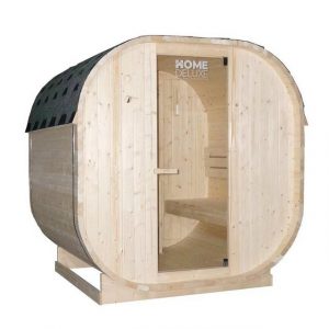 HOME DELUXE Sauna Outdoor Sauna CUBE - Größenauswahl, BxTxH: 194 x 180 x 185 cm, 38,00 mm, (inkl. 6 kW Saunaofen & Saunazubehör) Saunahaus aus Fichtenholz I Gartensauna