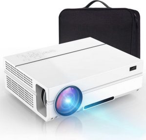 HOPVISION Native 1080P Full HD LED Video Portabler Projektor (7500 lm, 8000:1, 1920*1080 px, 300" Mega Screen Heimkino für Smartphone/PC/Laptop/PS4/TV Stick)