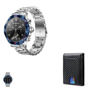 HYIEAR Multifunktionale Smartwatch, Herren-Geldbörse mit RFID-Schutz Smartwatch (Android/iOS)