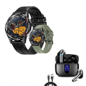HYIEAR Smartwatch IPX5 wasserdicht/1,32 Zoll und Bluetooth-Headset 5.3 Smartwatch (Android/iOS)