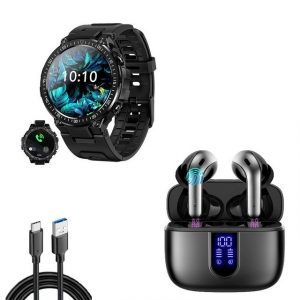 HYIEAR Smartwatches für Damen und Herren, kabellose In-Ear-Kopfhörer 5.3 Smartwatch (Android)